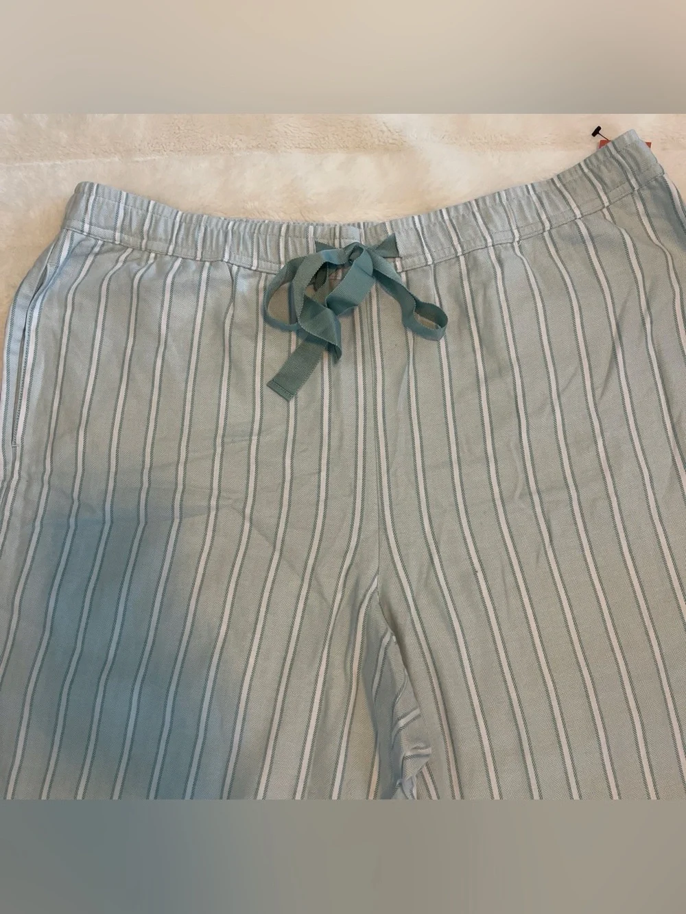 State of Day Women's Flannel Pajama Pants mint stripe XL elastic drawstring
